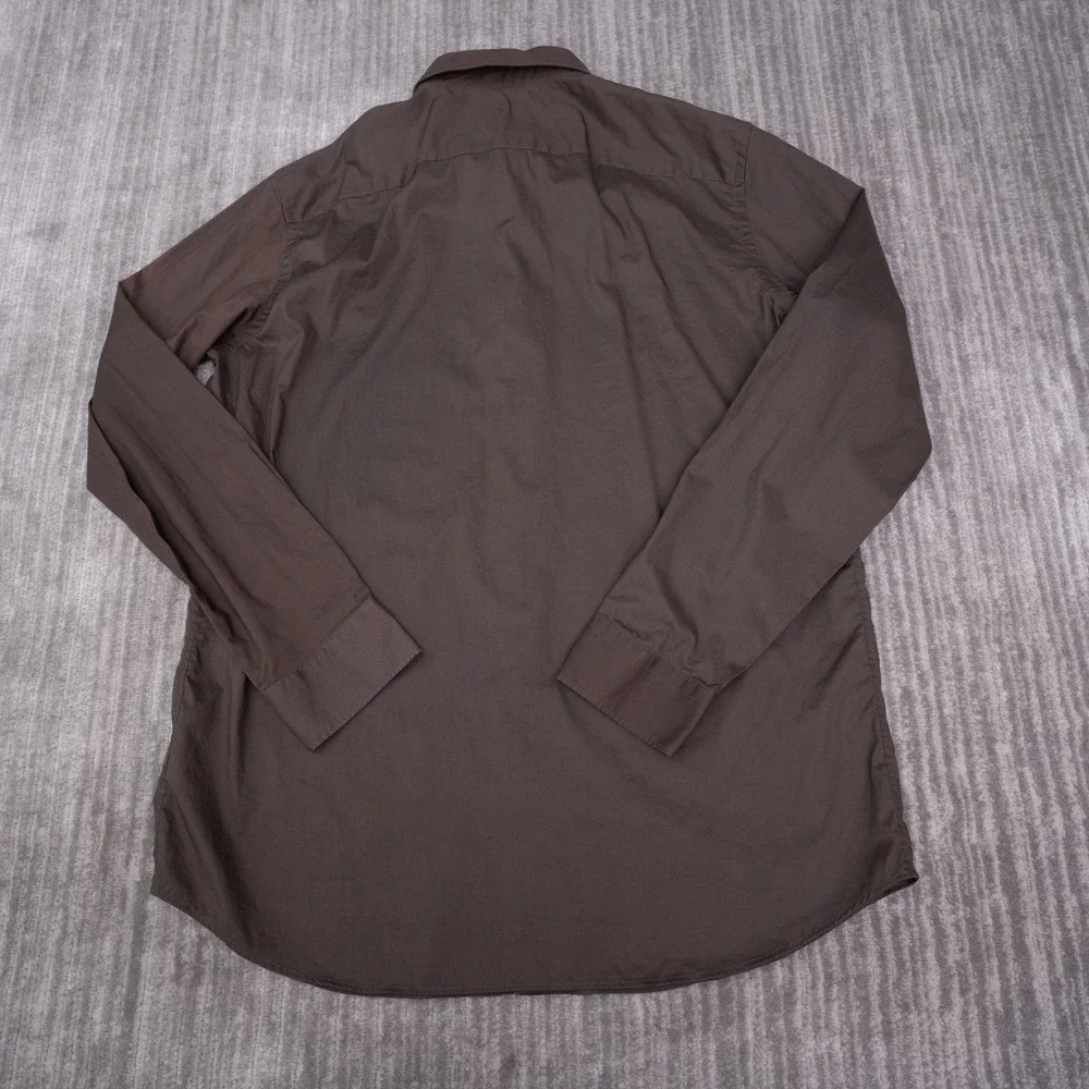 Banana Republic Button UP Shirt Mens XL Brown Cotton Slim Fit Long Sleeve